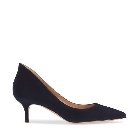 NWOB $695 GIANVITO ROSSI Ellipsis 55 Suede Pump Heels in Navy Blue - Picture 2 of 15